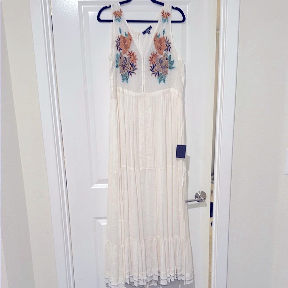 Lulu's White Embellished Pleated Maxi Dress for Brides